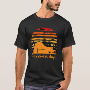 Funny Brown Bear Winter Sleep T-Shirt