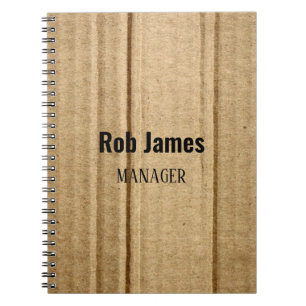 Funny brown cardboard notebook