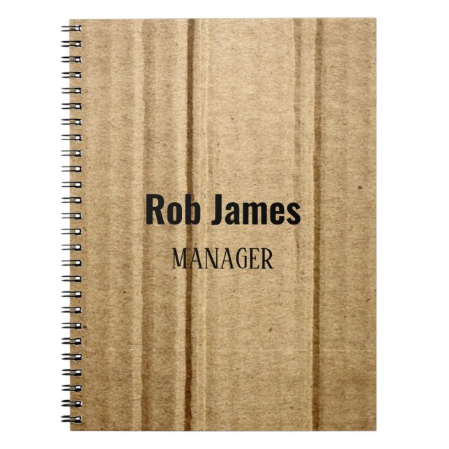 Funny brown cardboard notebook (Front)