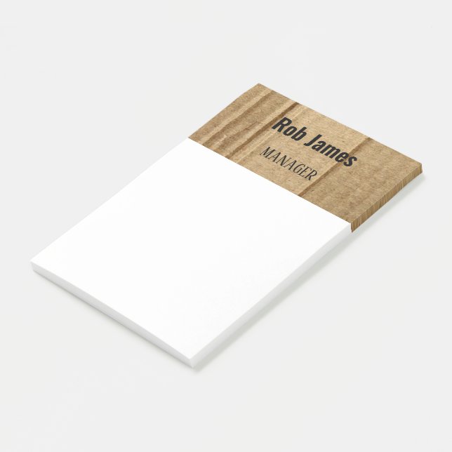 Funny brown cardboard post-it notes (Angled)