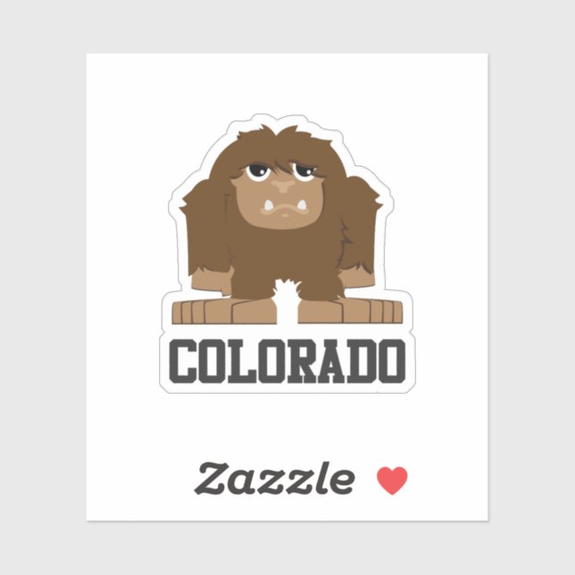 Funny Brown Cartoon Colorado Sasquatch (Sheet)
