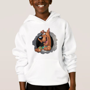 Funny Brown Cartoon Dog Peeking Through Wall Hole