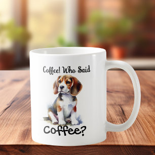 Funny BROWN 'Coffee' Beagle Personalise Coffee Mug