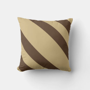 Funny Brown Diagonal Stripes Cushion
