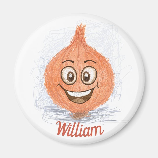 Funny brown onion drawing custom name magnet (Front)