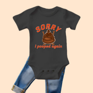 Funny brown poop baby bodysuit