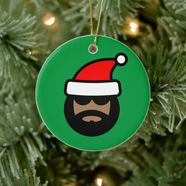 Funny brown Santa Claus Christmas tree ornament (Tree)