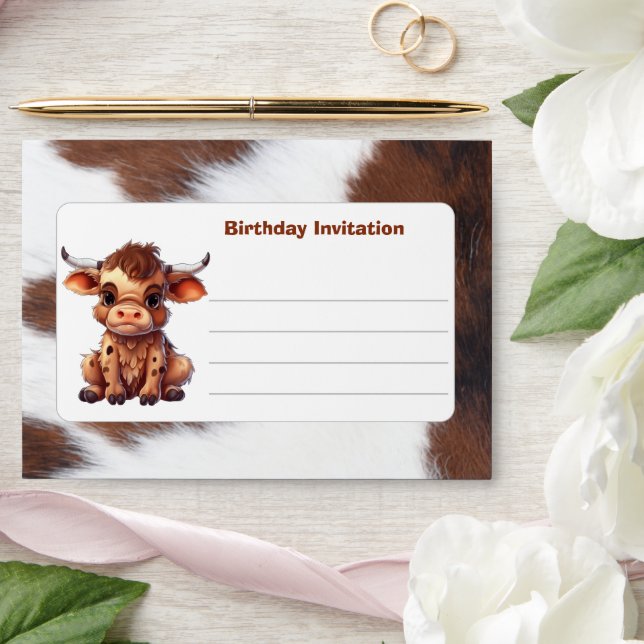 FUNNY Brown White Cow birthday Envelope (Wedding)