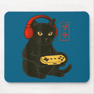 Funny bruh cat gamer video games gaming for men mouse pad