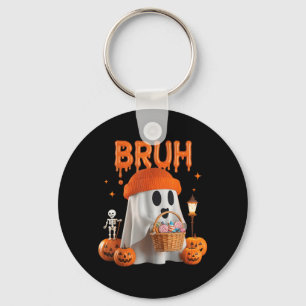 Funny Bruh Ghost Halloween Costume Trick Or Treat Key Ring