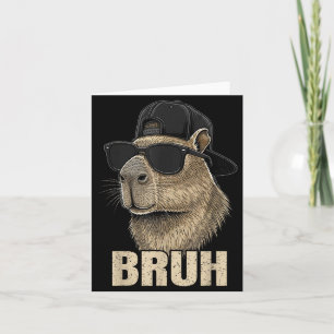 Funny Bruh Meme Capybara Lover Cool Sungles For Me Card