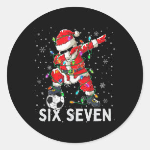 Funny Bruh Soccer Santa 67 Meme Christmas Xmas Paj Classic Round Sticker