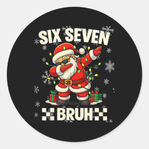 Funny Bruh Soccer Santa 67 Meme Christmas Xmas Paj Classic Round Sticker