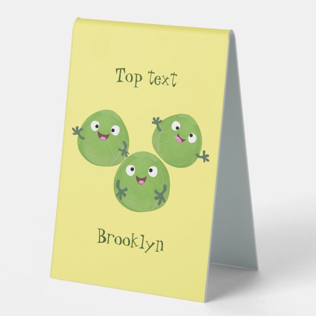 Funny Brussels sprouts vegetables cartoon (Front)