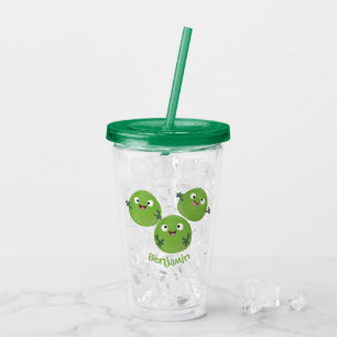 Funny Brussels sprouts vegetables cartoon Acrylic Tumbler