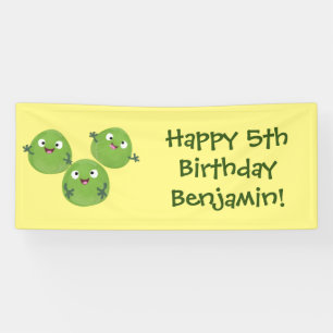 Funny Brussels sprouts vegetables cartoon Banner