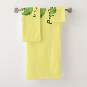 Funny Brussels sprouts vegetables cartoon Bath Towel Set