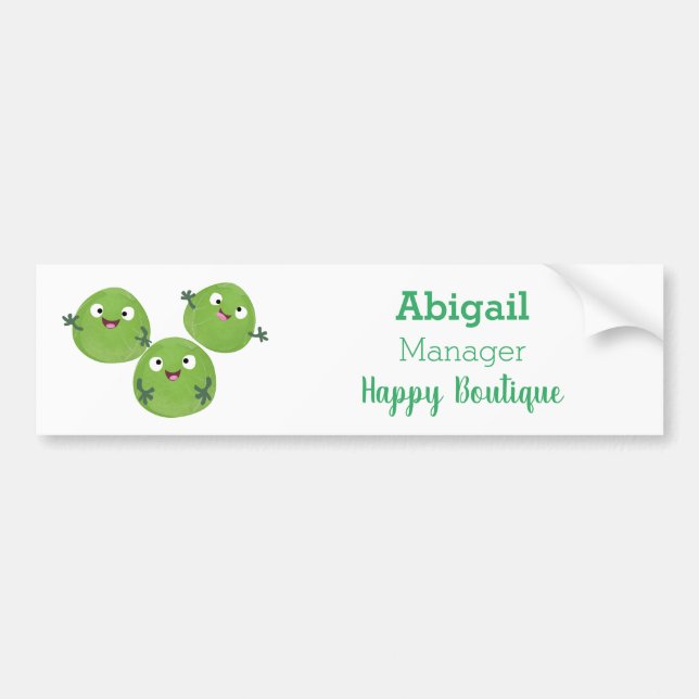 Funny Brussels sprouts vegetables cartoon Bumper Sticker (Front)