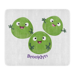 Funny Brussels sprouts vegetables cartoon Cutting Board