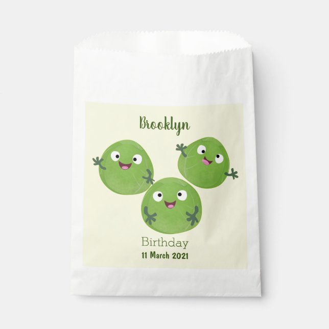 Funny Brussels sprouts vegetables cartoon Favour Bag (Front)