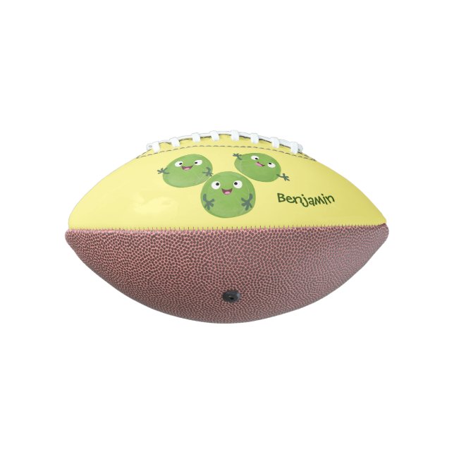 Funny Brussels sprouts vegetables cartoon Football (Rotated 270)