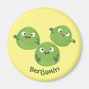 Funny Brussels sprouts vegetables cartoon Magnet