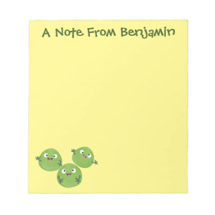 Funny Brussels sprouts vegetables cartoon Notepad