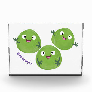 Funny Brussels sprouts vegetables cartoon Photo Block