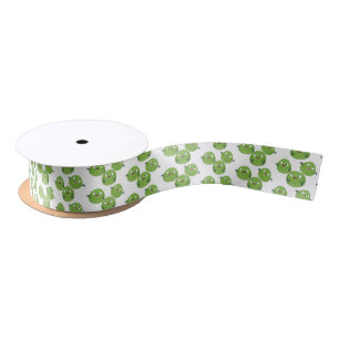 Funny Brussels sprouts vegetables cartoon Satin Ribbon