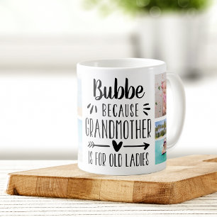 Funny Bubbe Grandchildren Names & Photo Collage Coffee Mug