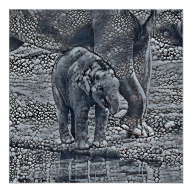 funny bubble elephant baby poster (Front)