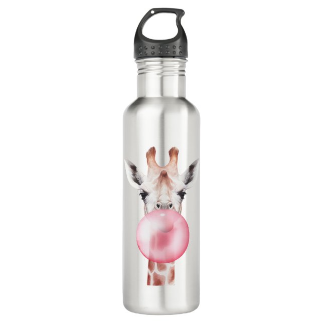 Funny Bubblegum Giraffe 710 Ml Water Bottle (Front)
