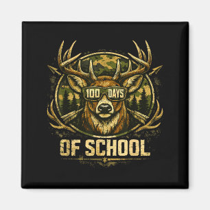 Funny Bucked 100 Day of School Camo Deer Outdoor Magnet