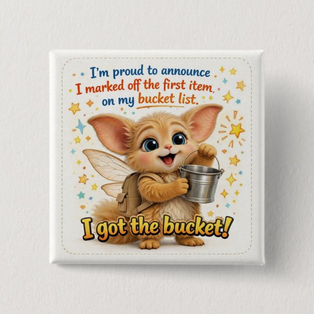 Funny Bucket List Dad Joke Button (Front)