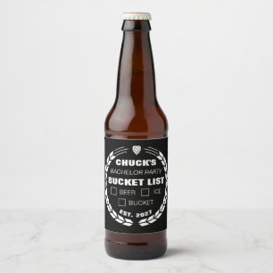 Funny Bucket List Sticker, Bachelor Party Beer Bottle Label