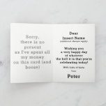 Funny Budget Holiday Card<br><div class="desc">Pick any holiday you want!
It's a funny any holiday budget card
Give it to someone with a sense of humor!</div>