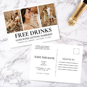 Funny Budget Photo Simple Wedding Save The Date  Postcard