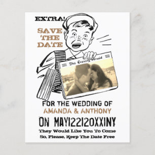 Funny budget save the date custom photo flyer