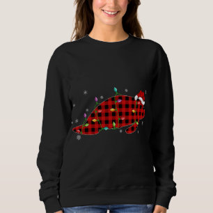 Funny Buffalo Plaid Family Matching Manatee Christ Sweatshirt