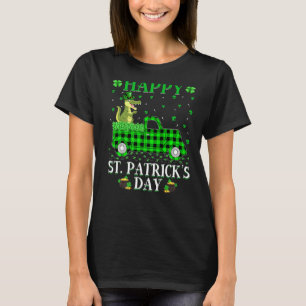 Funny Buffalo Plaid Green Truck Alligator St. Patr T-Shirt
