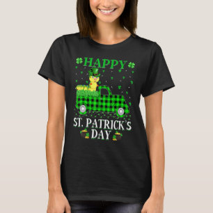 Funny Buffalo Plaid Green Truck Caterpillar St Pat T-Shirt