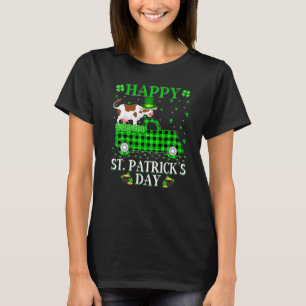 Funny Buffalo Plaid Green Truck Cattle St Patrick' T-Shirt