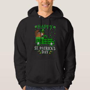Funny Buffalo Plaid Green Truck Chipmunk St Patric Hoodie