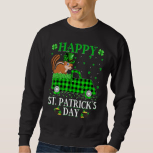 Funny Buffalo Plaid Green Truck Chipmunk St Patric Sweatshirt