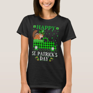 Funny Buffalo Plaid Green Truck Chipmunk St Patric T-Shirt
