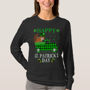 Funny Buffalo Plaid Green Truck Chipmunk St Patric T-Shirt