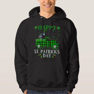 Funny Buffalo Plaid Green Truck French Horn St Pat Hoodie