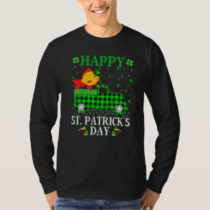 Funny Buffalo Plaid Green Truck Goldfish St Patric T-Shirt