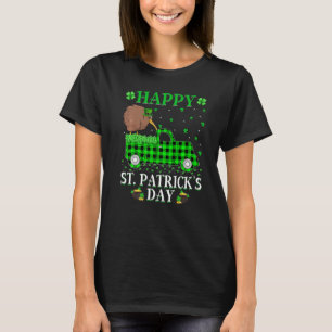 Funny Buffalo Plaid Green Truck Kiwi Bird St Patri T-Shirt