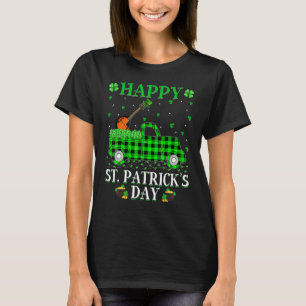 Funny Buffalo Plaid Green Truck Mandolin St. Patri T-Shirt
